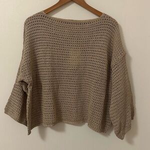 NWT Nais Clara Crochet Knit Cotton Oversized Sweater | One Size ganni, theory